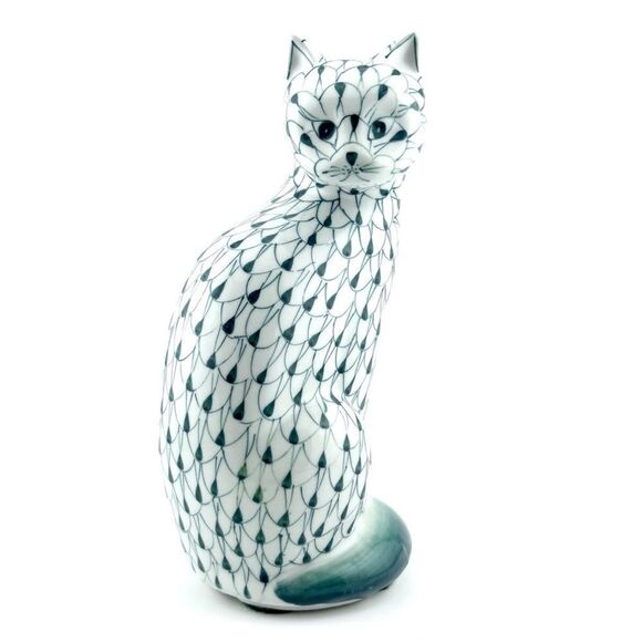 vintage andrea by sadek fish net kitty cat figurine / New - Picture 1 of 8